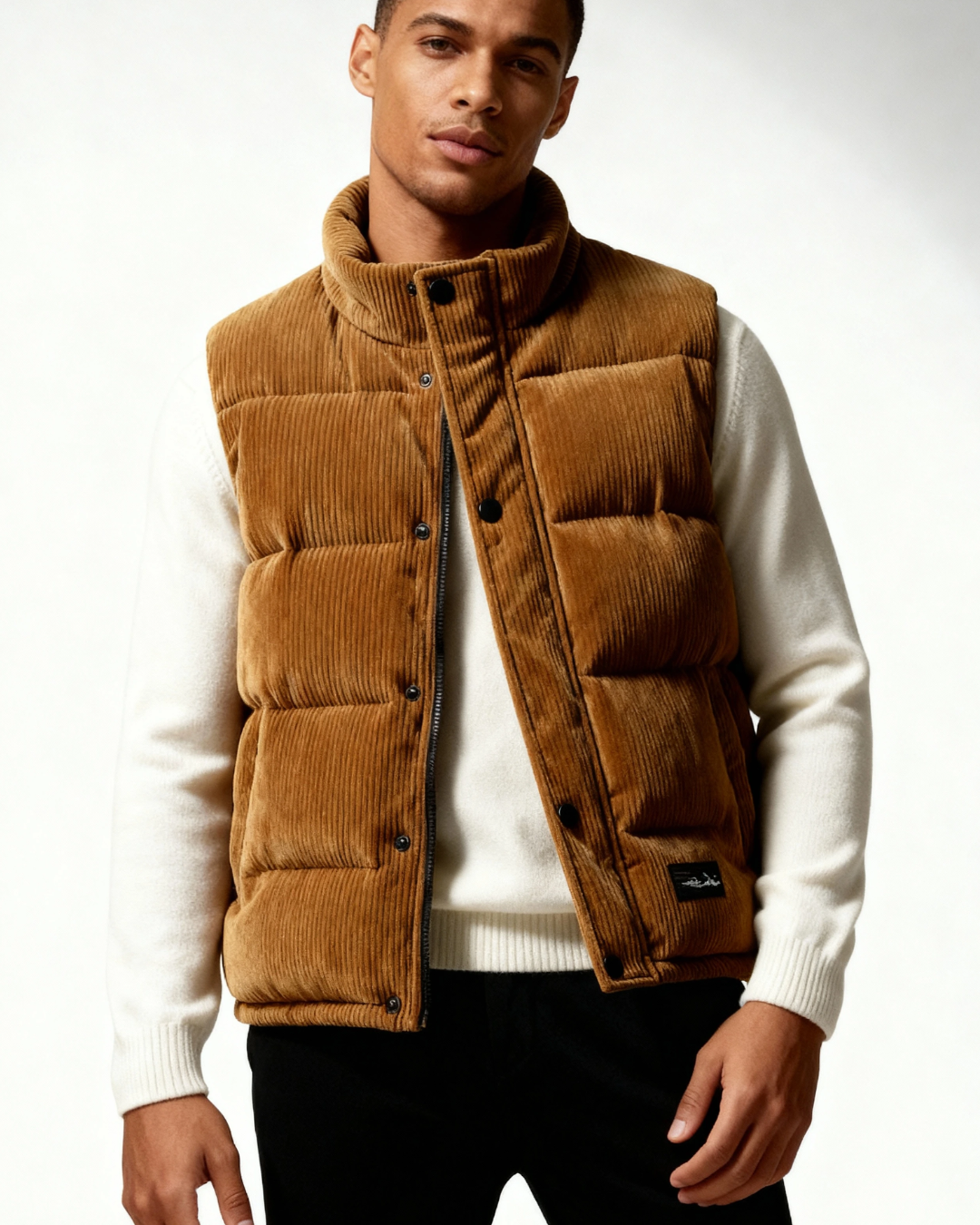 Chaleco acolchado de pana para hombre | Calidez ligera y estilo elegante para los días frescos