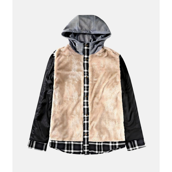 Checked Jacket with Buttons and Hood | Ideal for Cool Days and Casual Looks