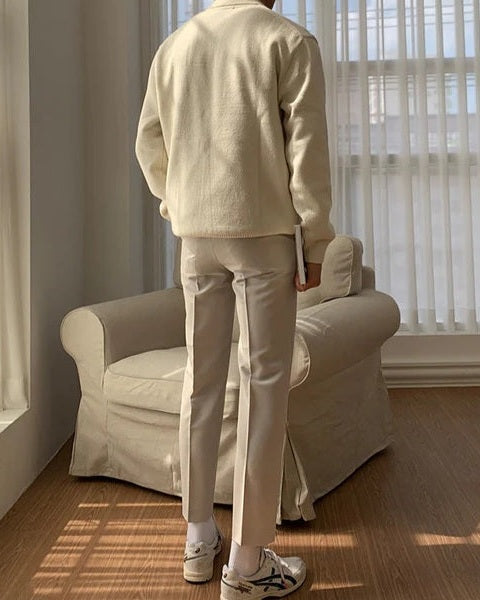 Maglione polo da uomo in maglia morbida | Colletto classico e comfort quotidiano