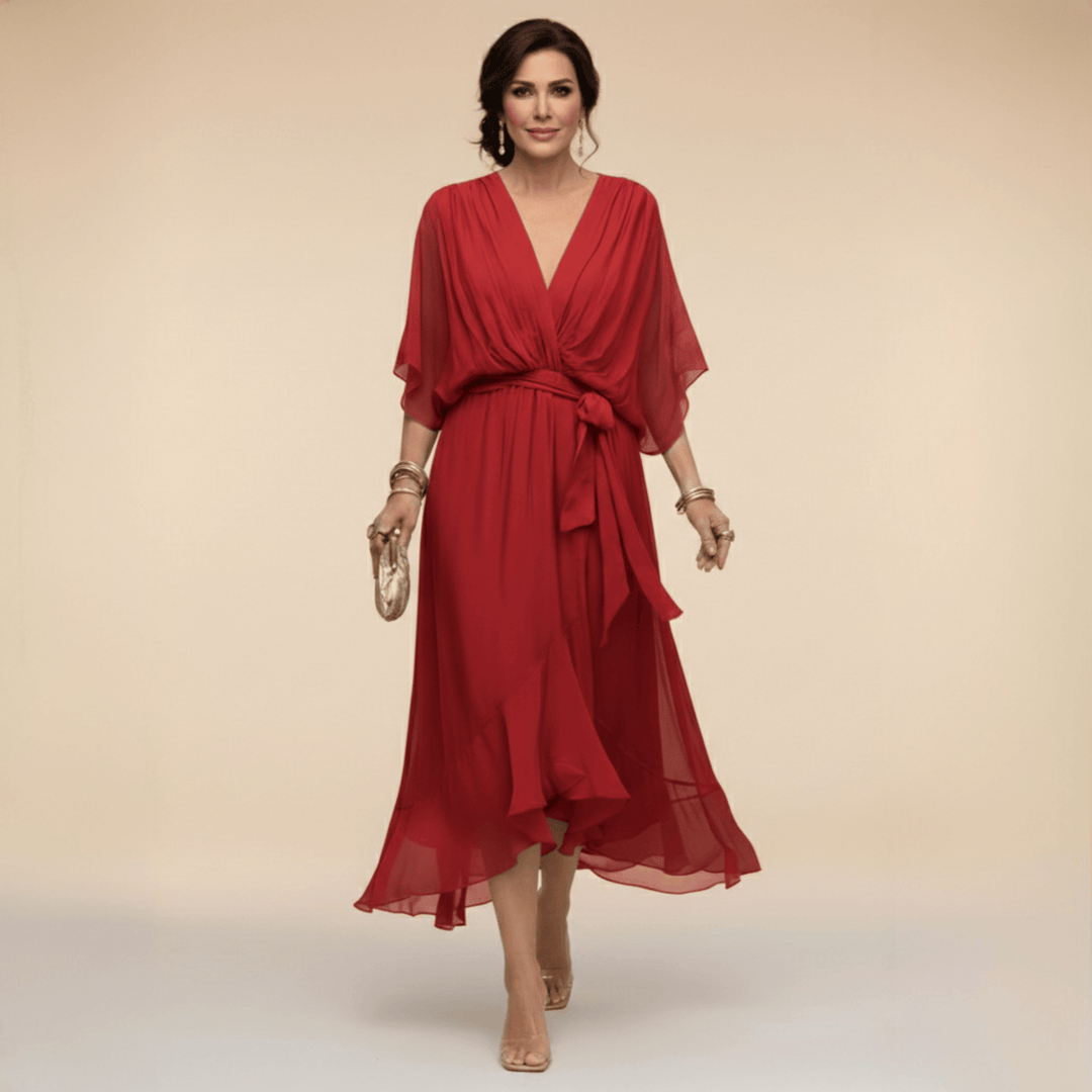 Marta™ | Abito in chiffon con scollo a V
