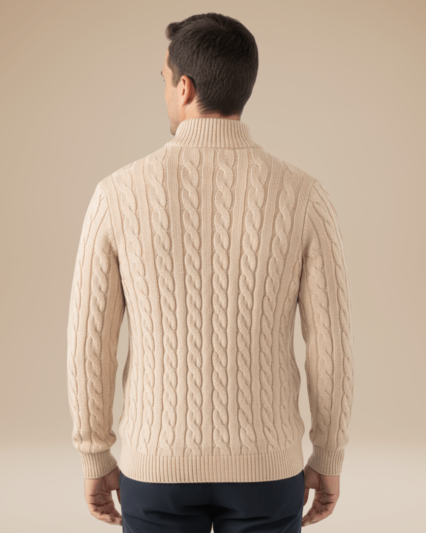 Unisex Cable Sweater with Half Zip | Comfort and Classic Style for Every Occasion