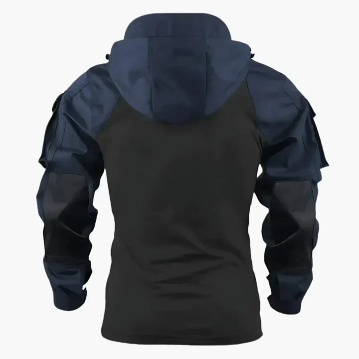 Maglia utility da uomo con zip a un quarto e pannelli a contrasto
