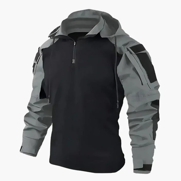 Maglia utility da uomo con zip a un quarto e pannelli a contrasto
