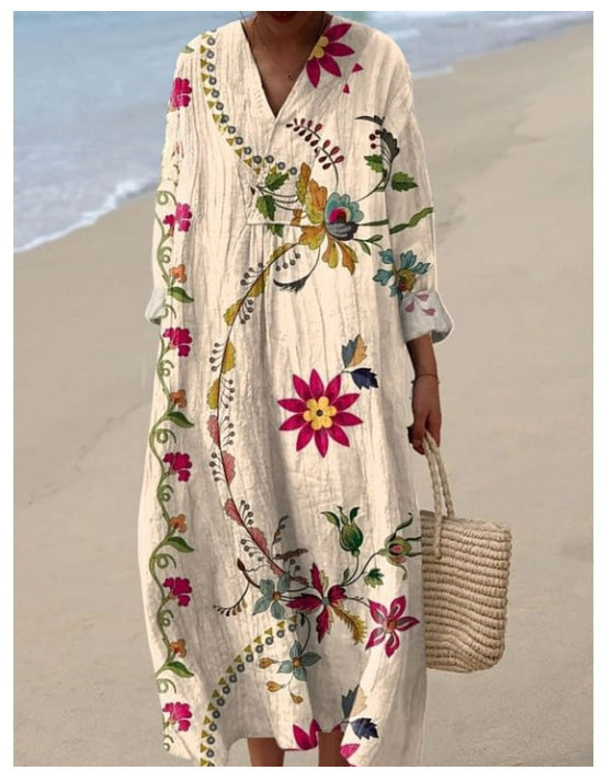 Marie™ | Printed round neck dress