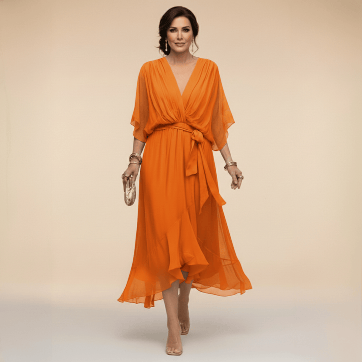 Marta™ | Abito in chiffon con scollo a V