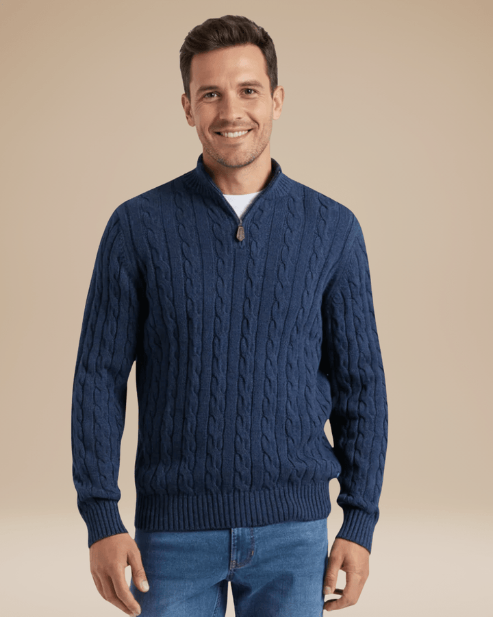 Unisex Cable Sweater with Half Zip | Comfort and Classic Style for Every Occasion