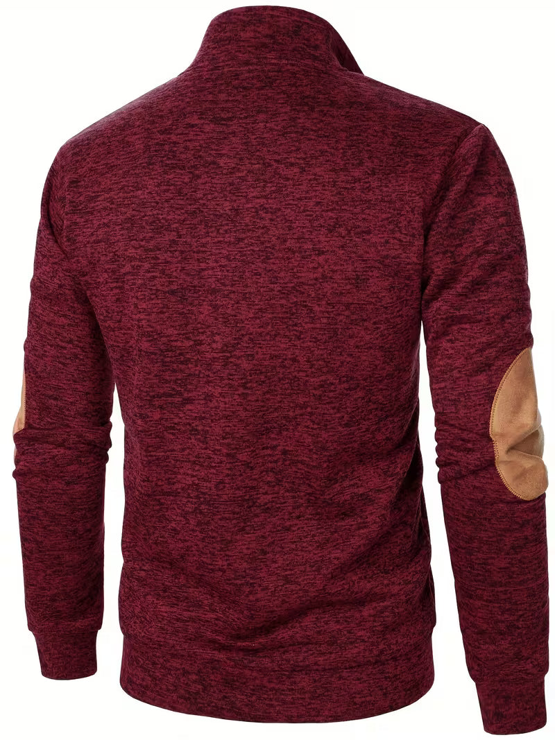 Sweatshirt met hoge kraag en knoopsluiting bij de hals