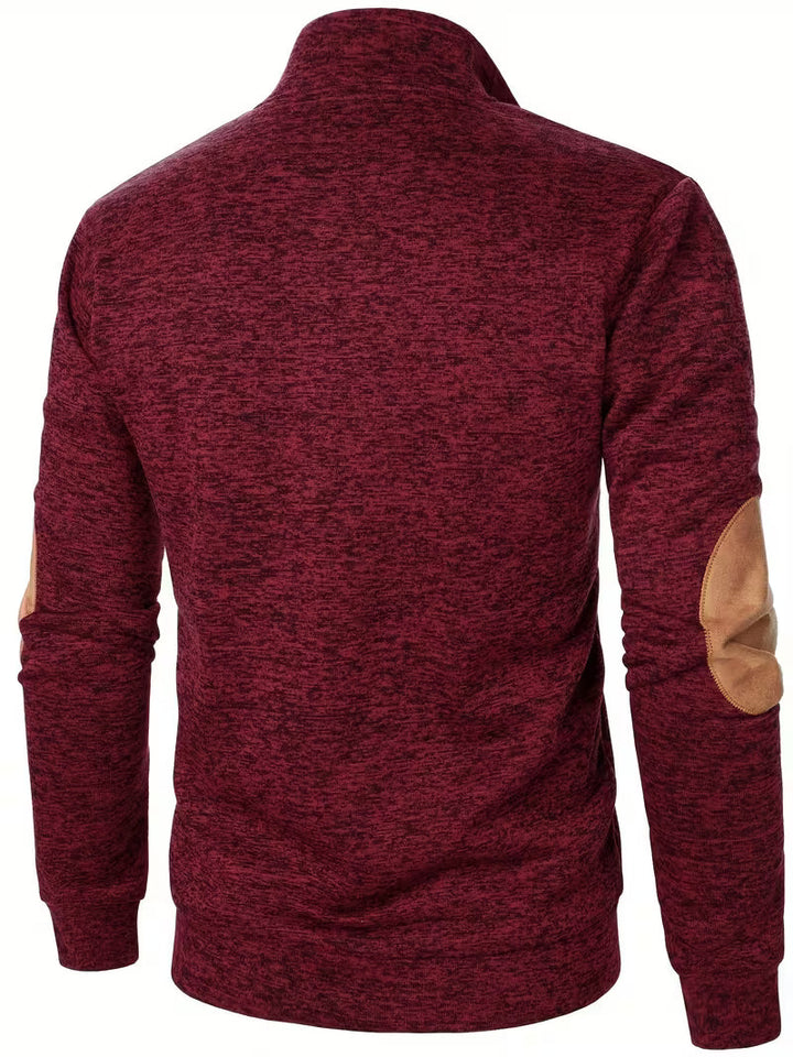 Sweatshirt met hoge kraag en knoopsluiting bij de hals