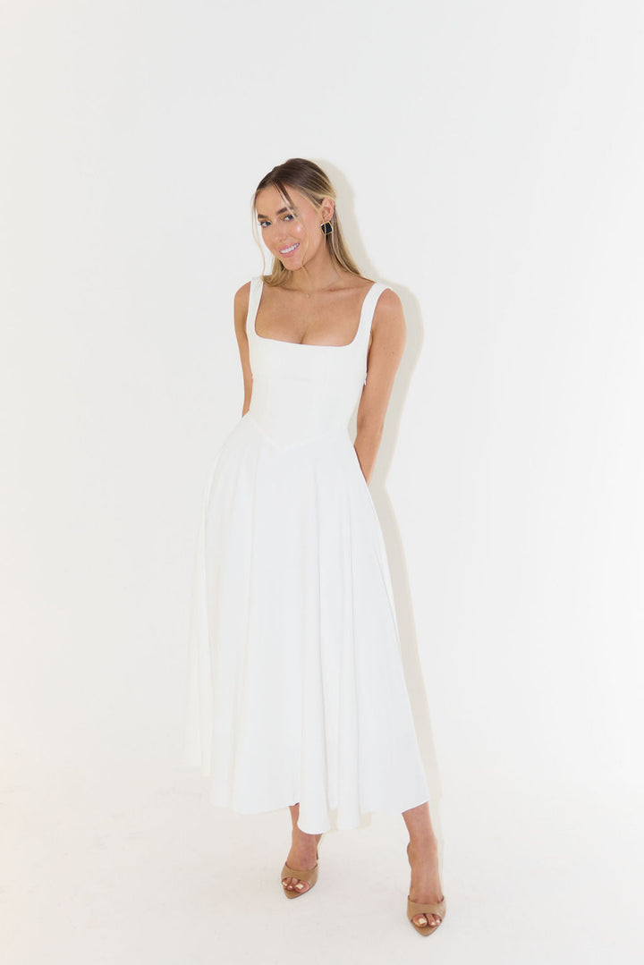 Abito Midi Donna con Gonna a Ruota