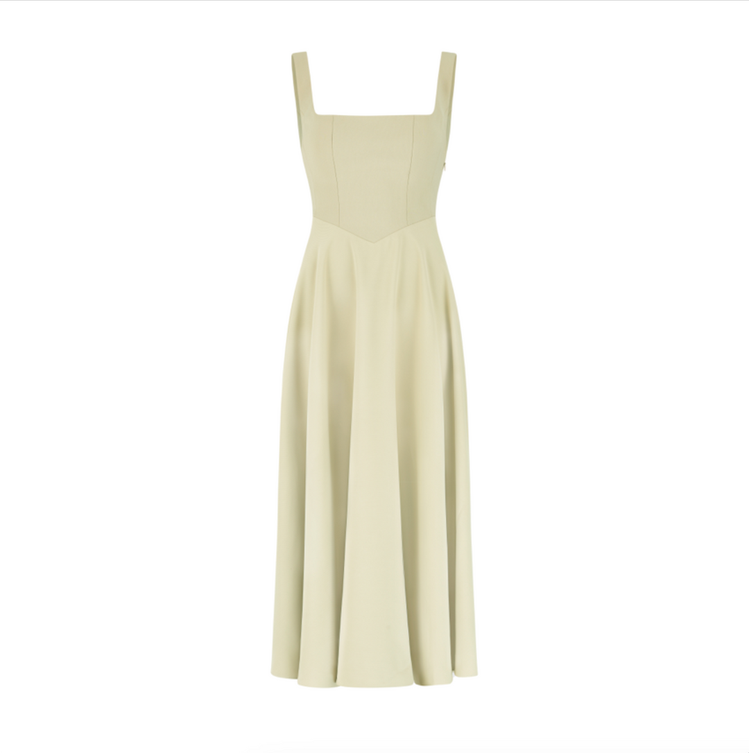 Abito Midi Donna con Gonna a Ruota