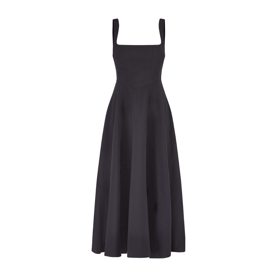 Abito Midi Donna con Gonna a Ruota