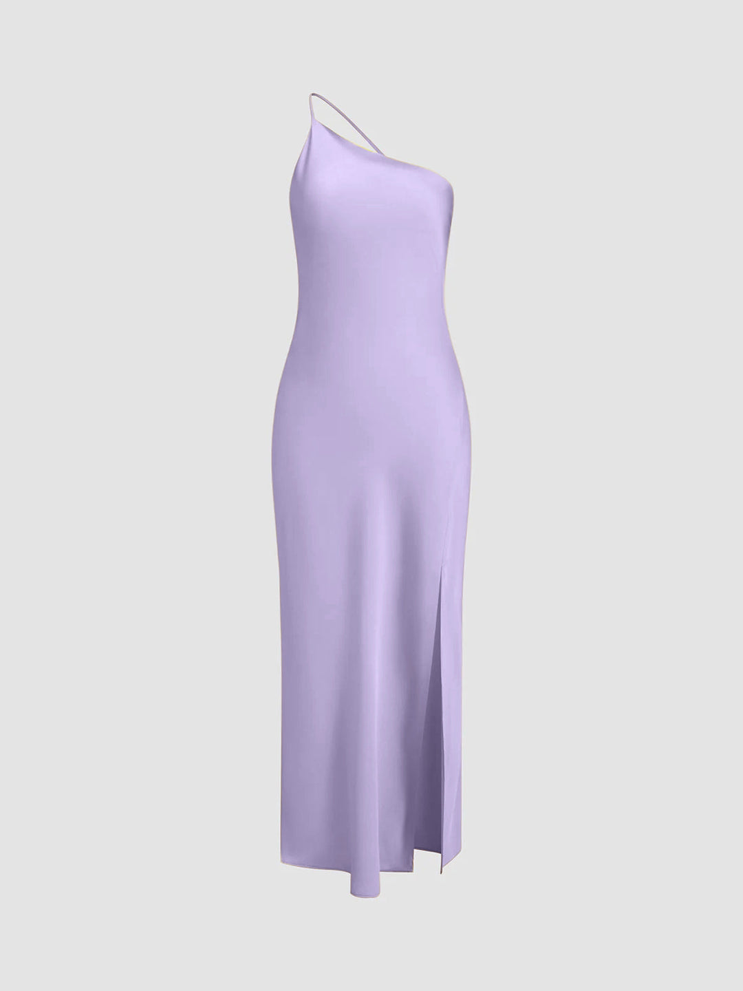 Long satin dress with slits at the back