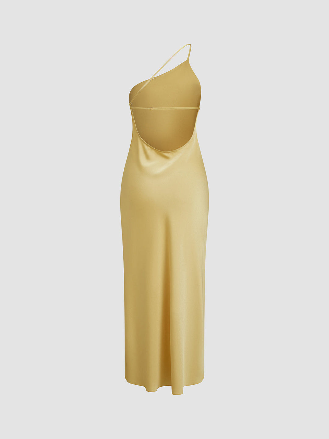 Long satin dress with slits at the back