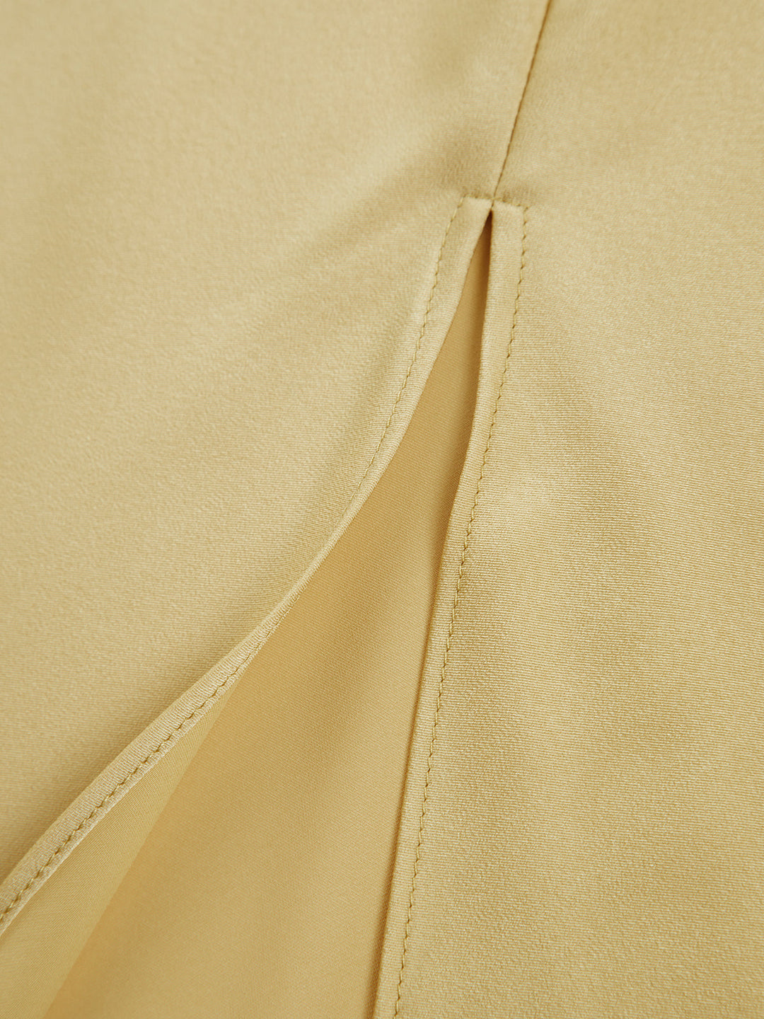 Long satin dress with slits at the back