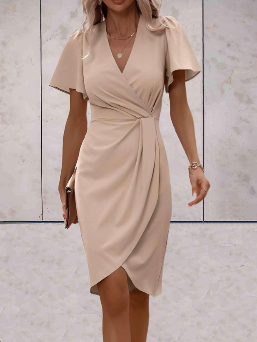 Classic V-neck wrap dress