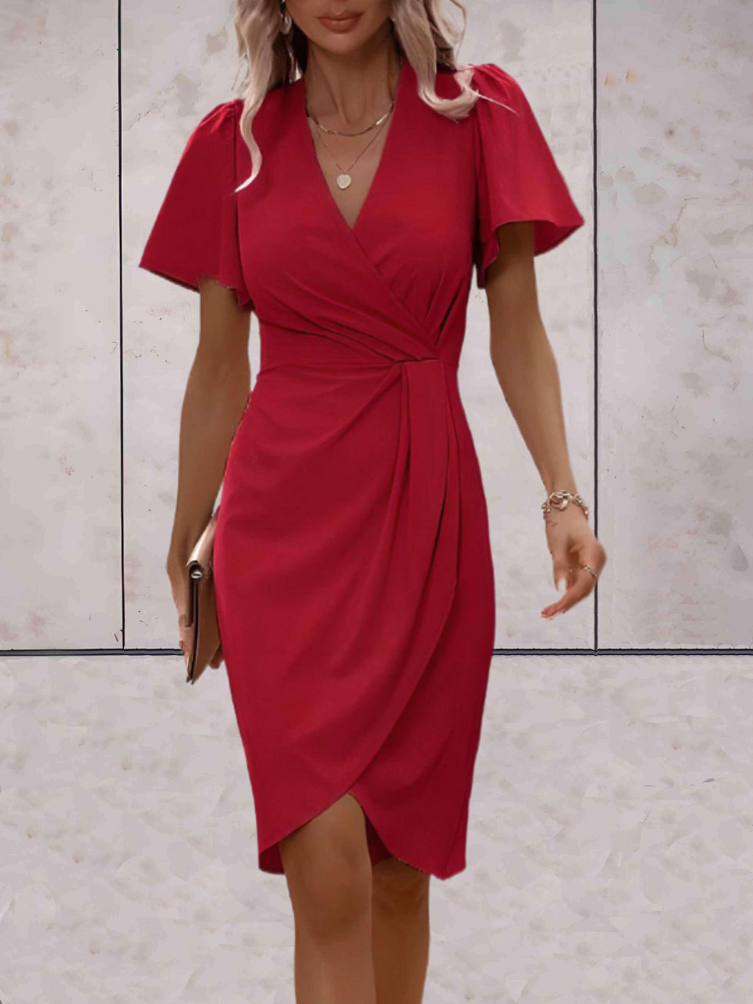 Classic V-neck wrap dress