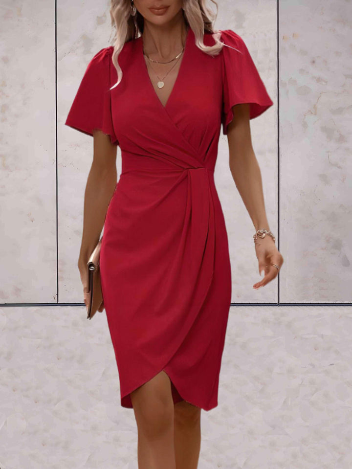 Classic V-neck wrap dress