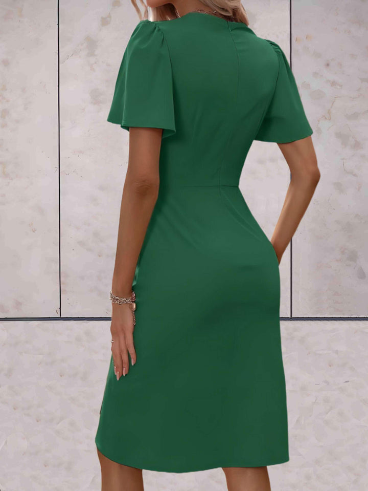 Classic V-neck wrap dress