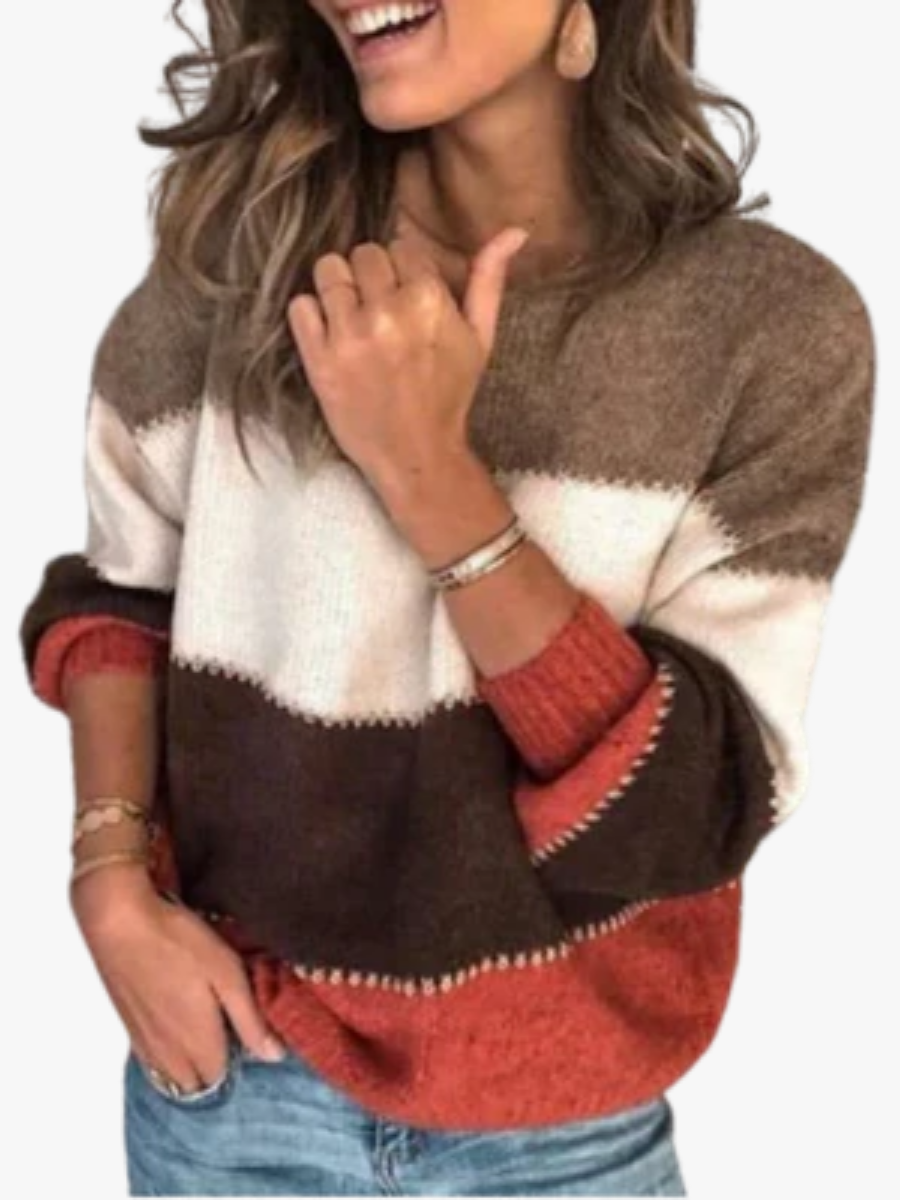 Moreau Lyon | STRIPED PATCHWORK SWEATER FOR WOMEN