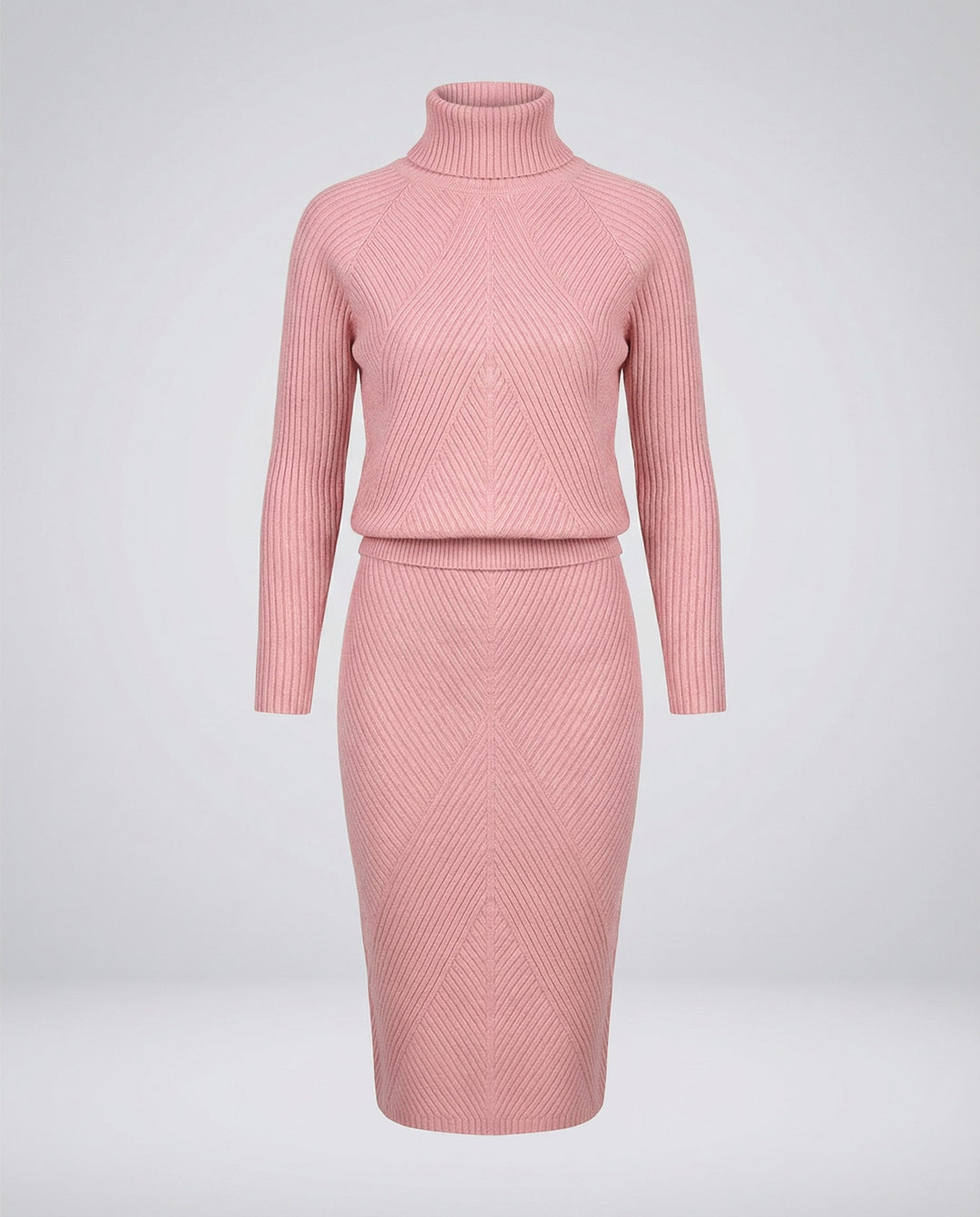 Knit Midi Dress with Turtleneck