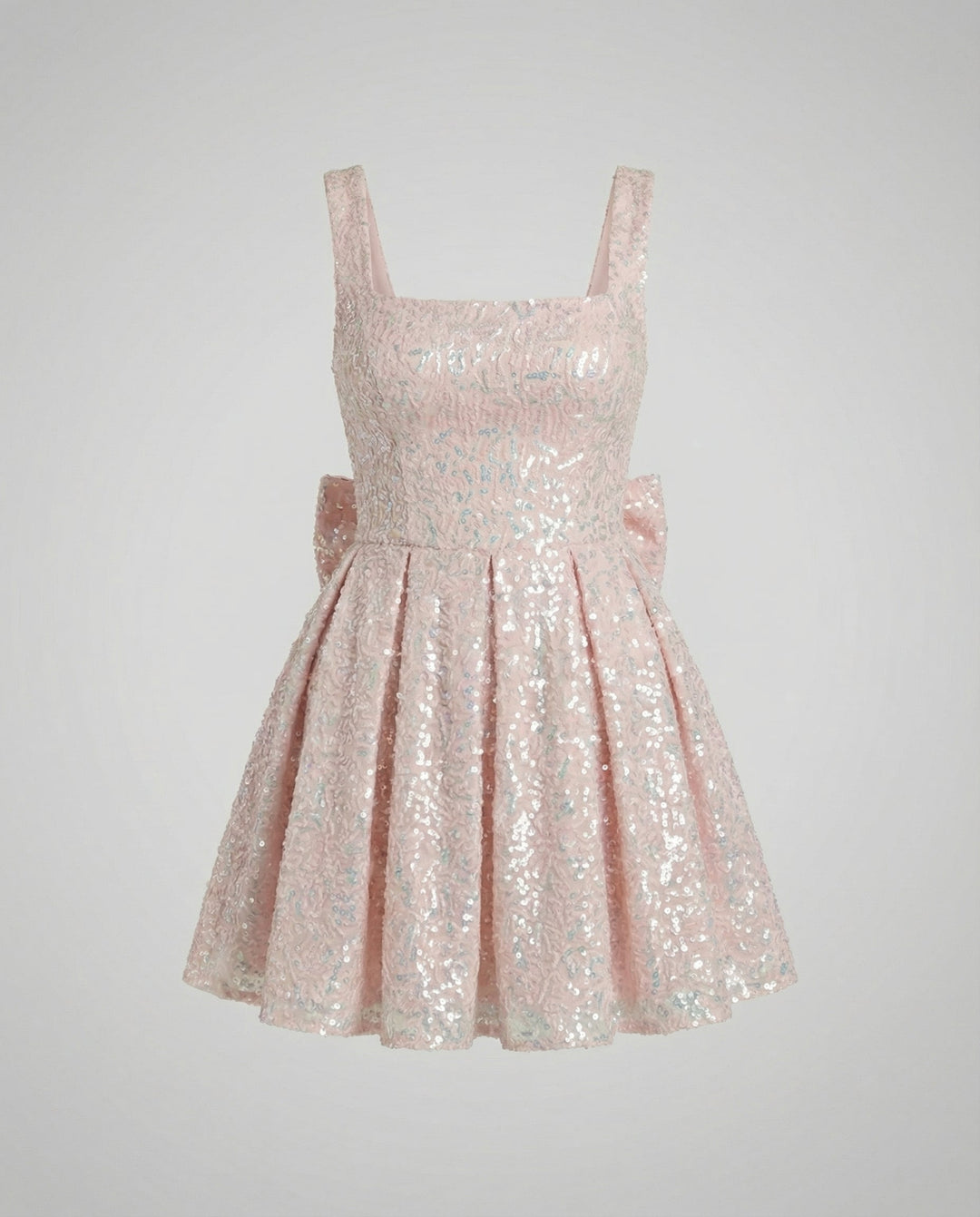 Sequin Sleeveless Bow Mini Dress