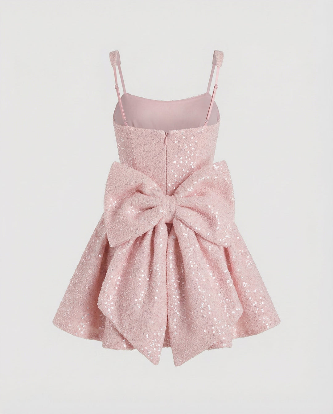 Sequin Sleeveless Bow Mini Dress