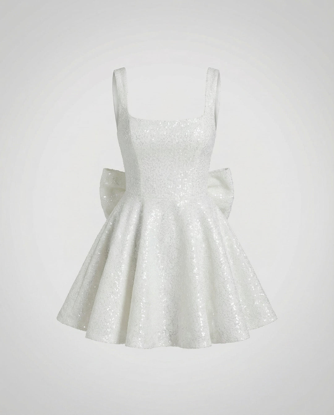 Sequin Sleeveless Bow Mini Dress