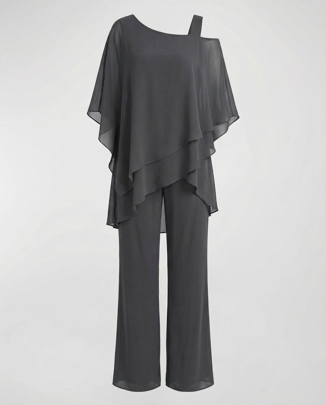 Chiffon Cold Shoulder Evening Dress Set