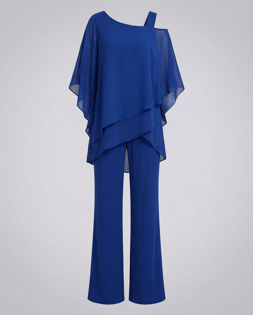 Chiffon Cold Shoulder Evening Dress Set
