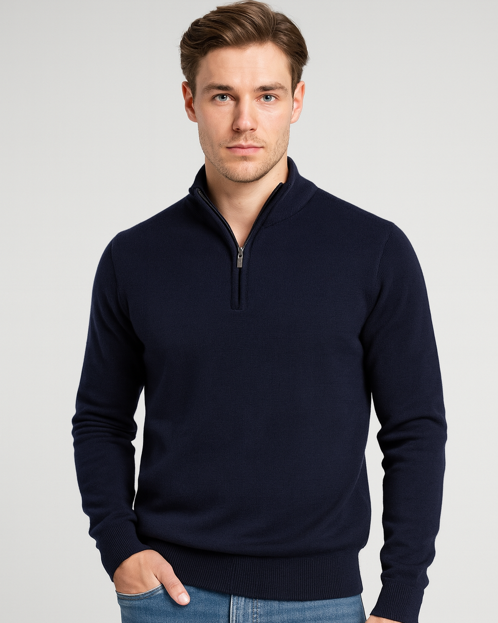Jersey de media cremallera para hombre | Diseño esencial y comodidad diaria