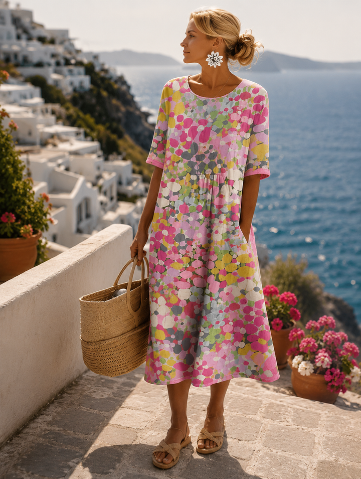 Elena | Vestido midi floral, ligero y fluido