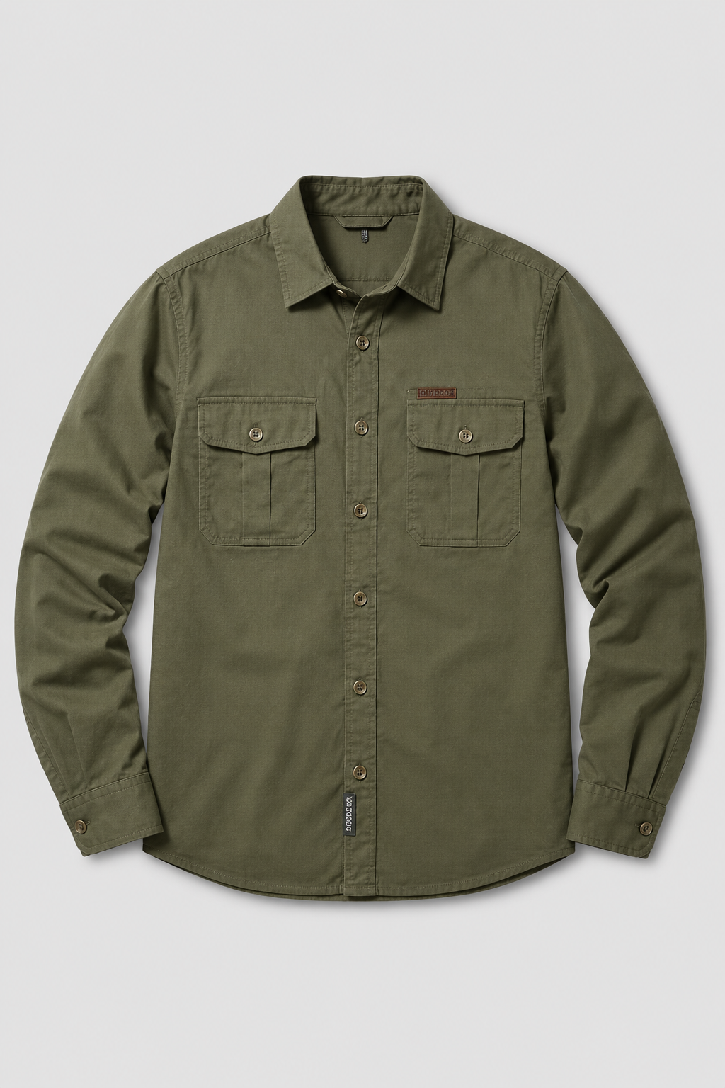 Camicia overshirt da uomo verde oliva | Vestibilità regular e stile casual