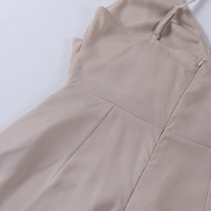Satin-Look Sleeveless V-Neck Dress