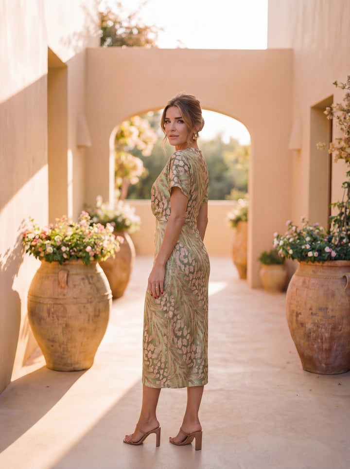 Antonella | Vestido elegante em tecido leve e fluido