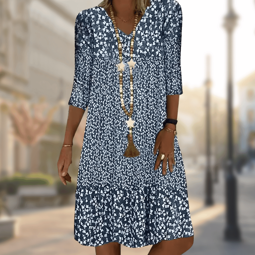 Floral V-Neck Midi Dress