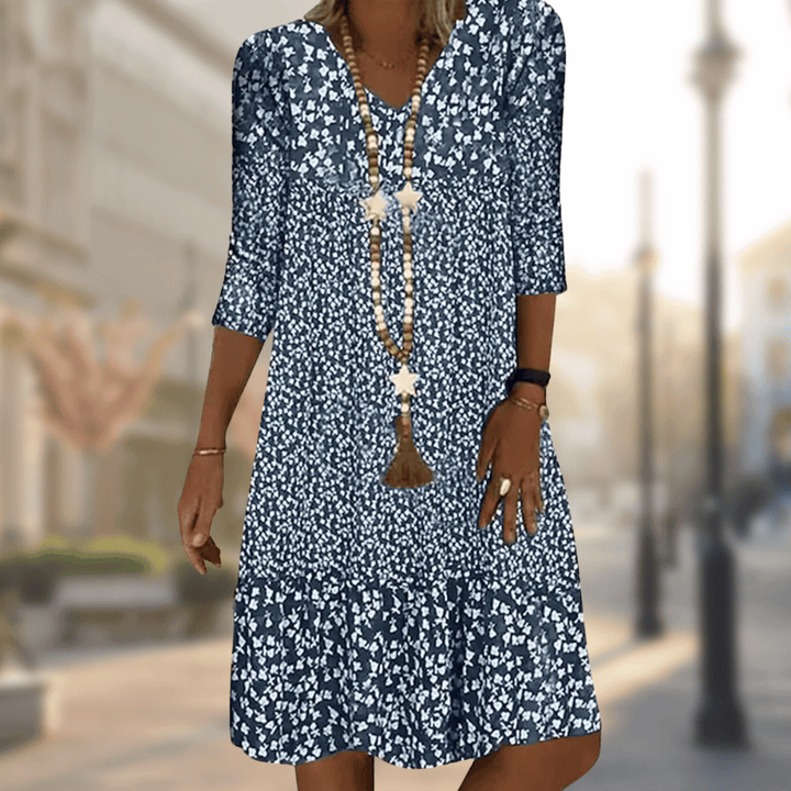 Floral V-Neck Midi Dress