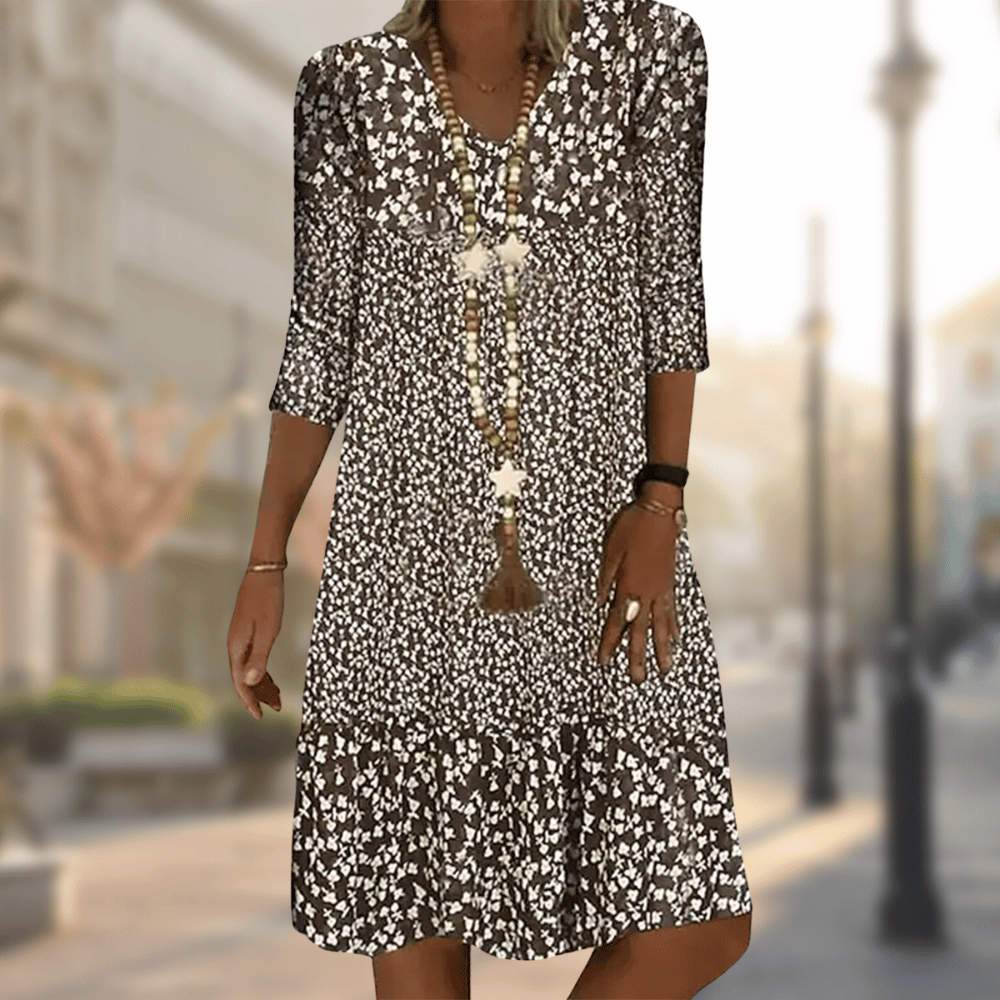 Floral V-Neck Midi Dress