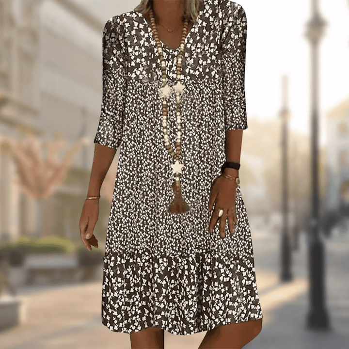Floral V-Neck Midi Dress
