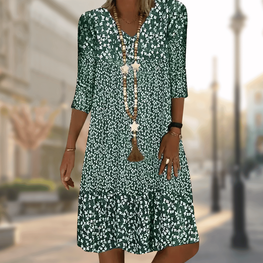 Floral V-Neck Midi Dress