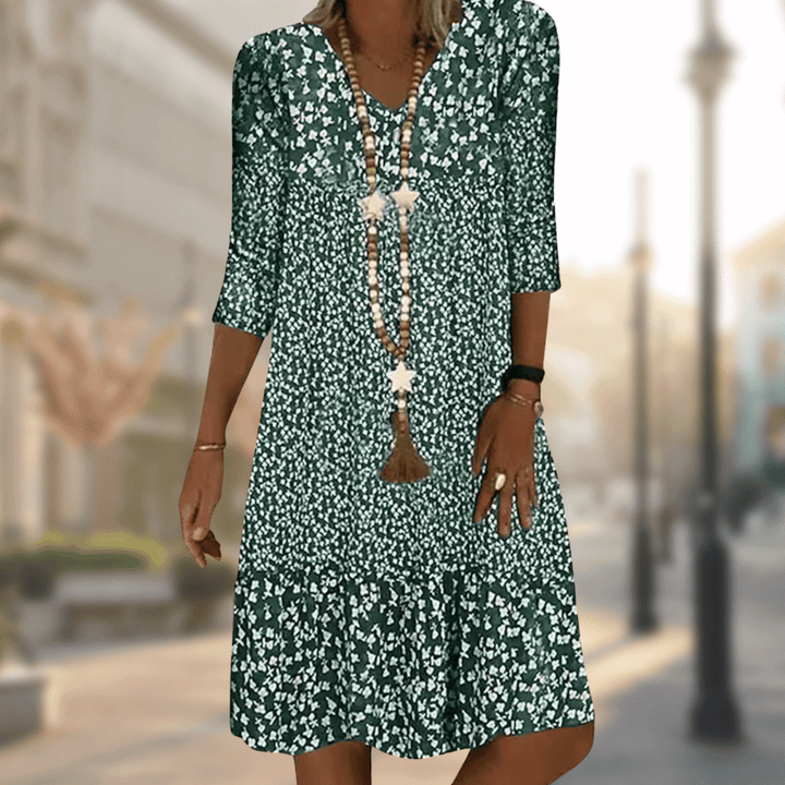 Floral V-Neck Midi Dress