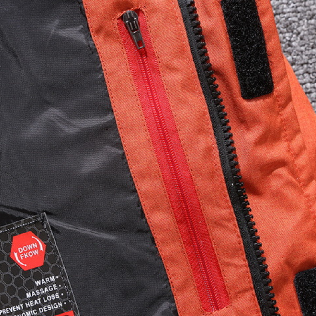 Parka à capuche pour homme, à fermetures éclair multiples