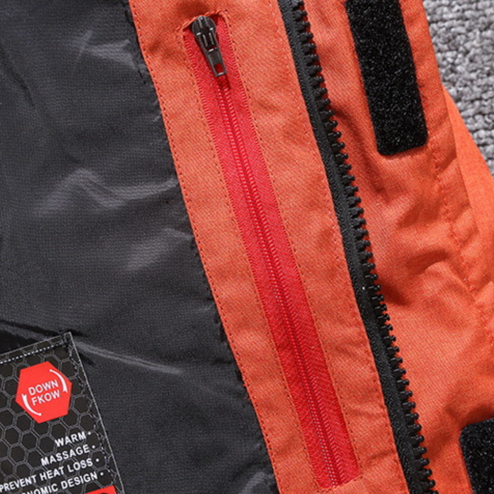 Parka à capuche pour homme, à fermetures éclair multiples