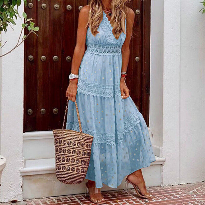 Beautiful summer dress made of boho lace