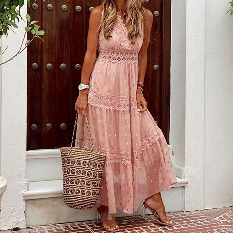 Beautiful summer dress made of boho lace