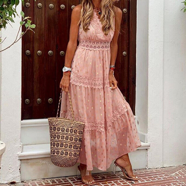 Beautiful summer dress made of boho lace