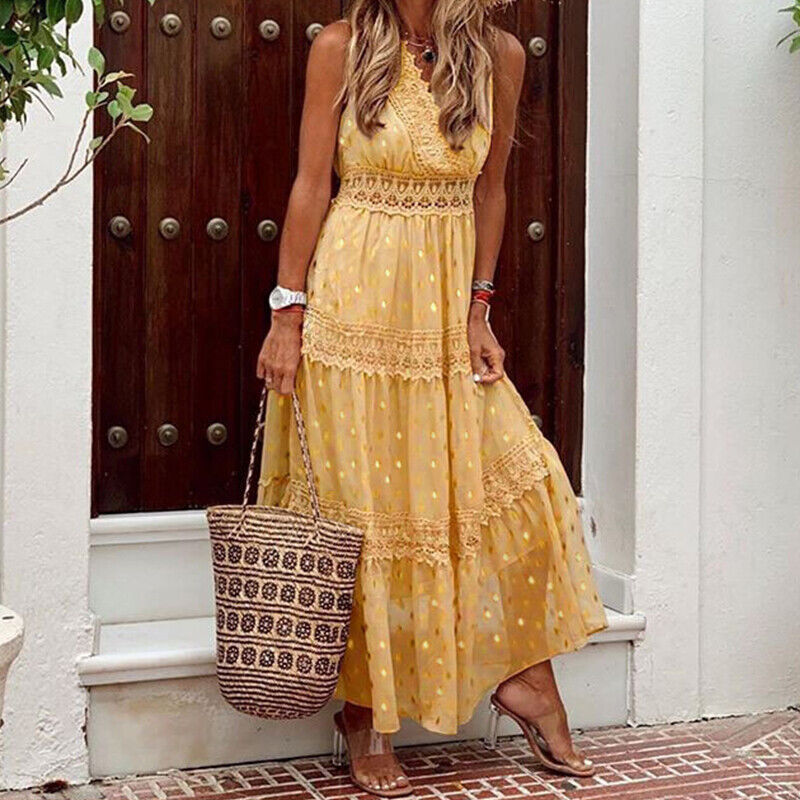 Beautiful summer dress made of boho lace