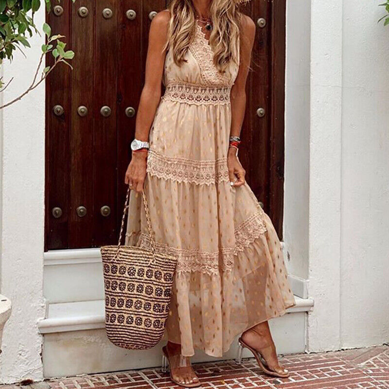 Beautiful summer dress made of boho lace