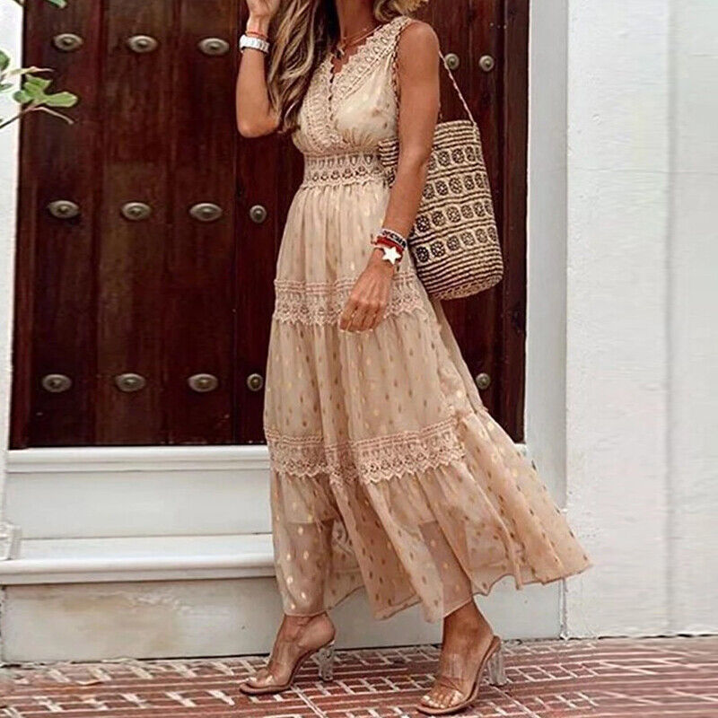 Beautiful summer dress made of boho lace