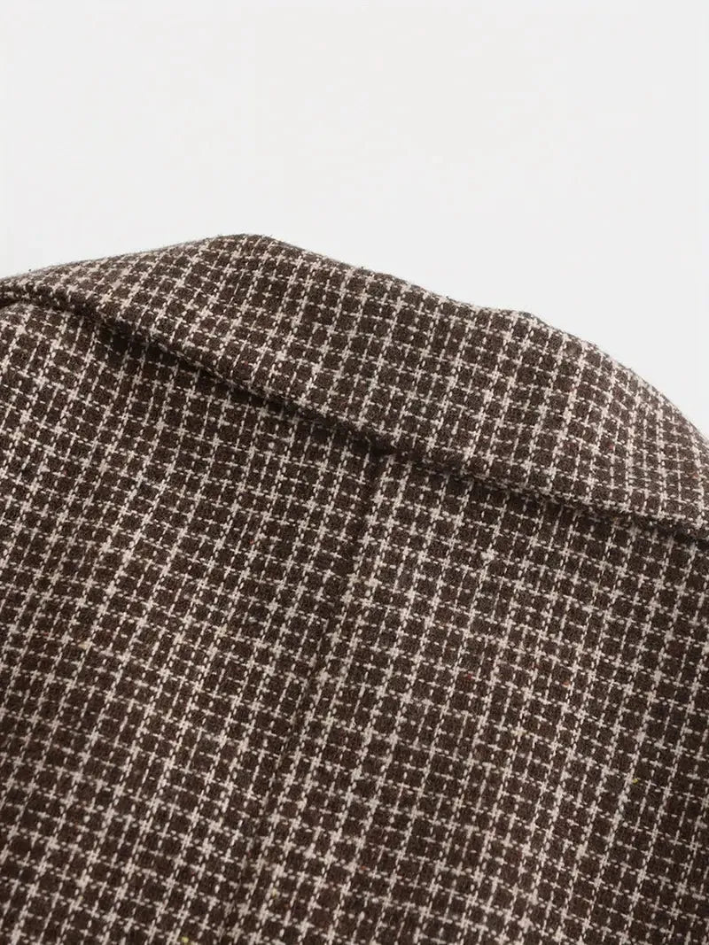 Double-Breasted Checked Blazer for Men | Slim Fit and Modern Silhouette