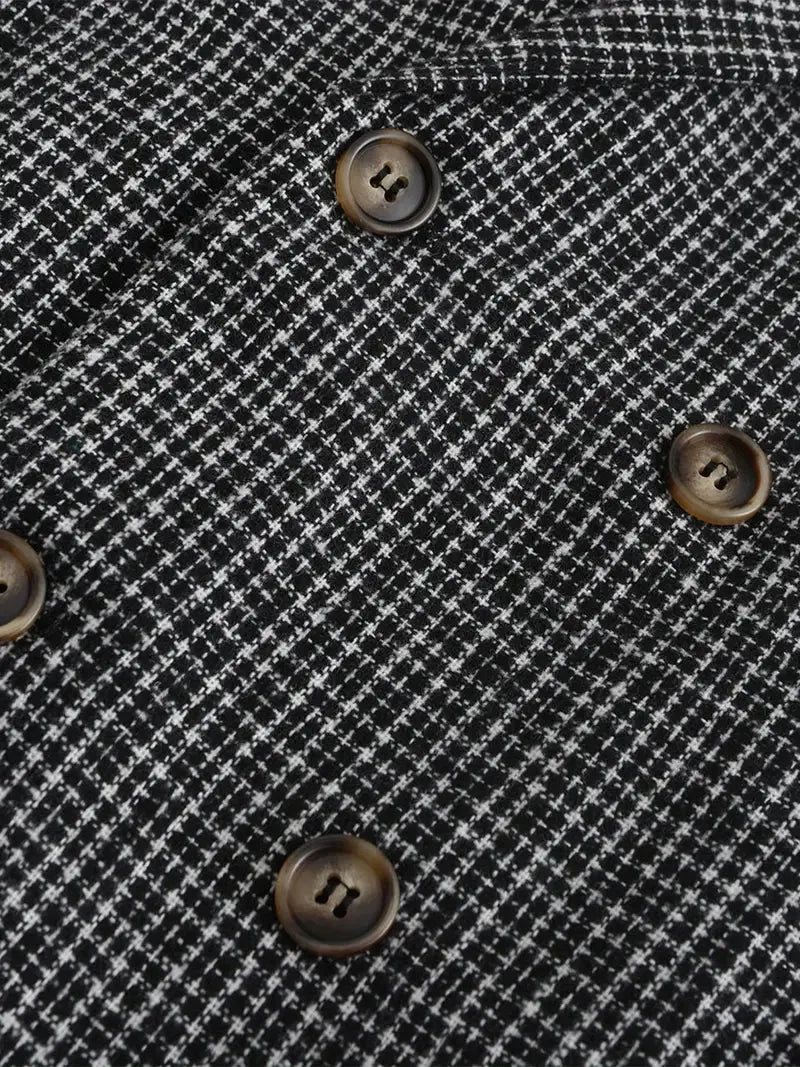Double-Breasted Checked Blazer for Men | Slim Fit and Modern Silhouette